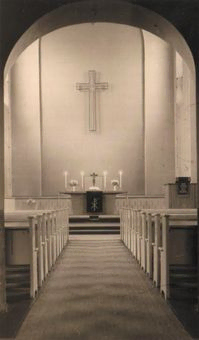 Innenansicht der wiederaufgebauten Kirche