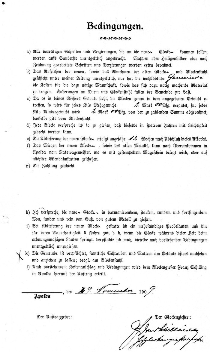  Abb. 2 Kostenanschlag der Bronzegießerei Schilling/Apolda vom 29.11.1909