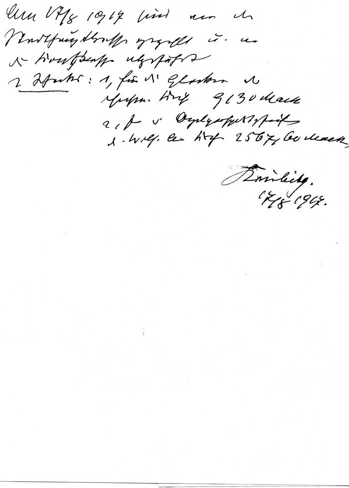 Abb. 3 Handschriftliche Notiz über die Ablieferung der Bronzeglocken