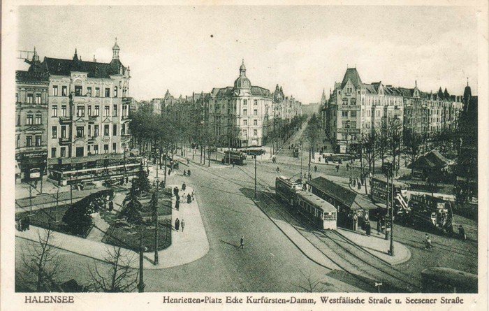 Blick vom Henrietttenplatz in die Westfälische Straße - Postkarte um 1910